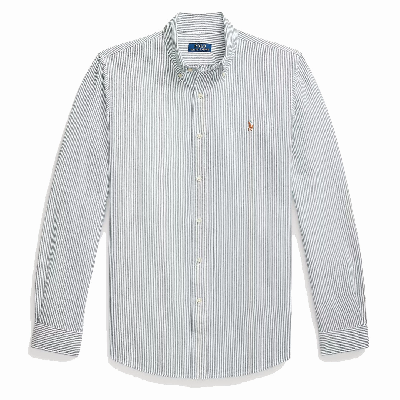 Dont Wait Save Today Polo Ralph Lauren Custom Fit Striped Oxford Shirt Uni Pine / White