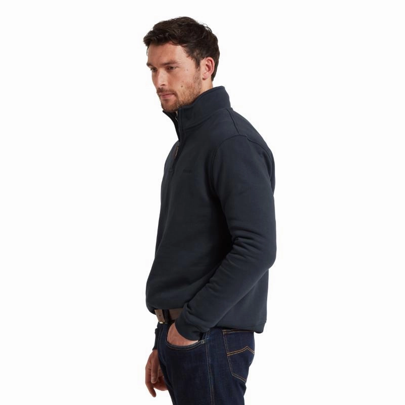 Schoffel St Merryn Mens 1/4 Zip Sweatshirt - True Navy Flash Pick Today