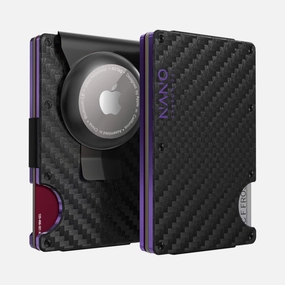 001 Airtag Money Clip Wallet (Stealth Black/Nebula Purple) Instant Deal Today Dont Miss Todays Deal