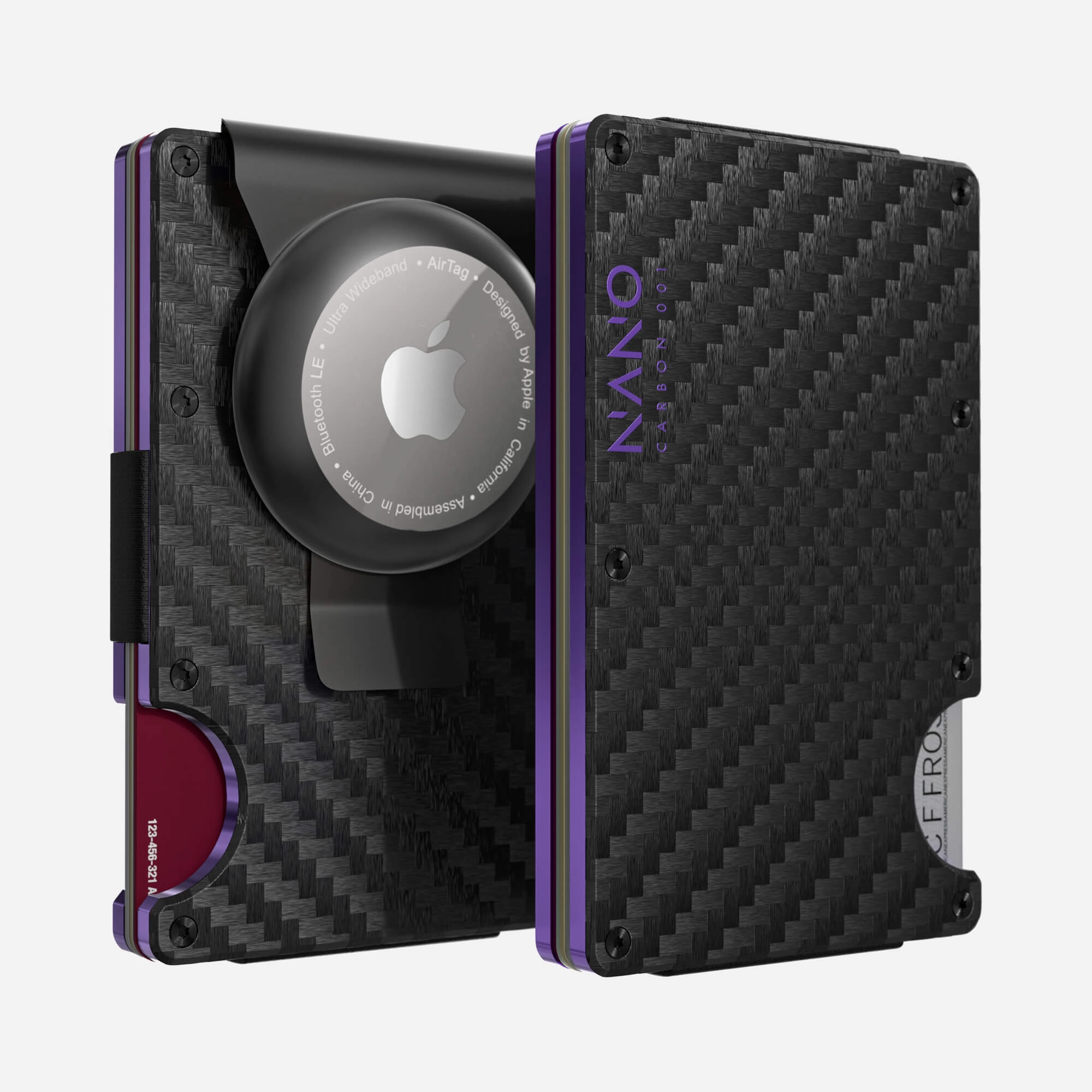 Hot Pick Online Dont Miss This Offer 001 Airtag Money Clip Wallet (Stealth Black/Nebula Purple)