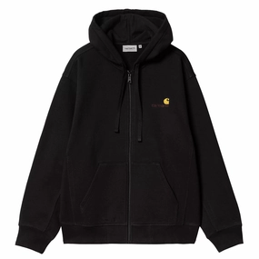 Carhartt Wip Hooded American Script Jacket Black Last Chance Offer Mega Sale Now