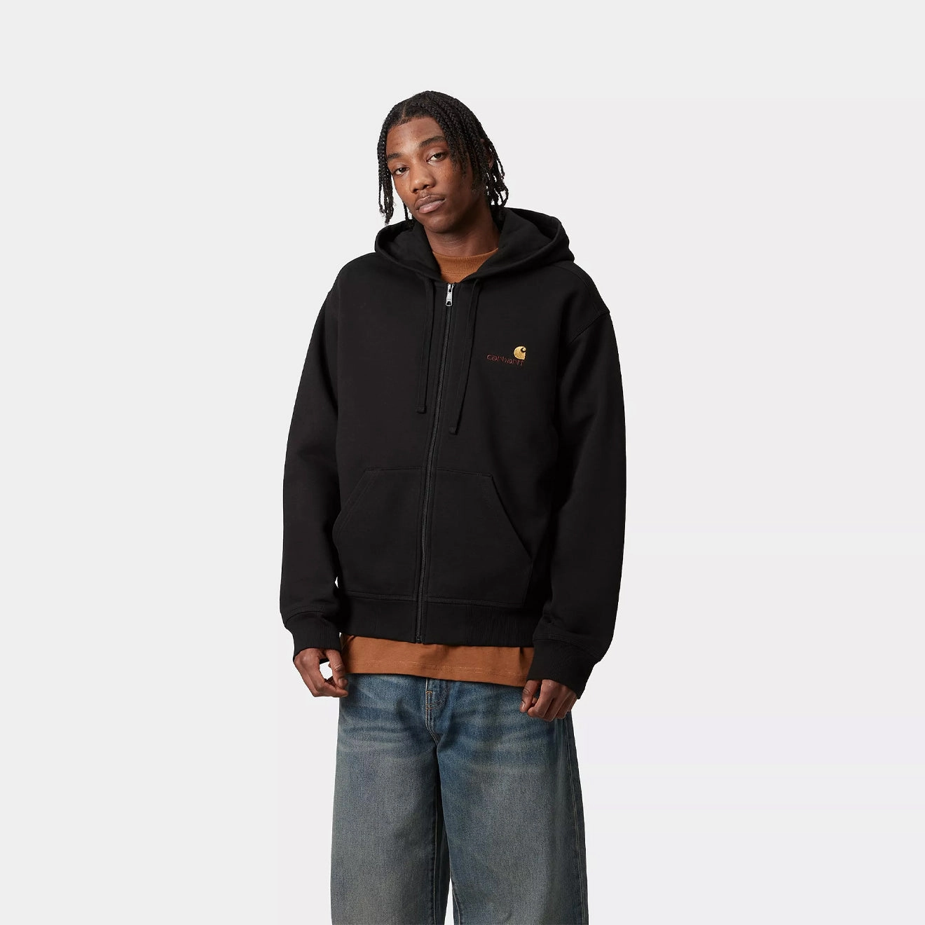 Carhartt Wip Hooded American Script Jacket Black Hot Sale Today