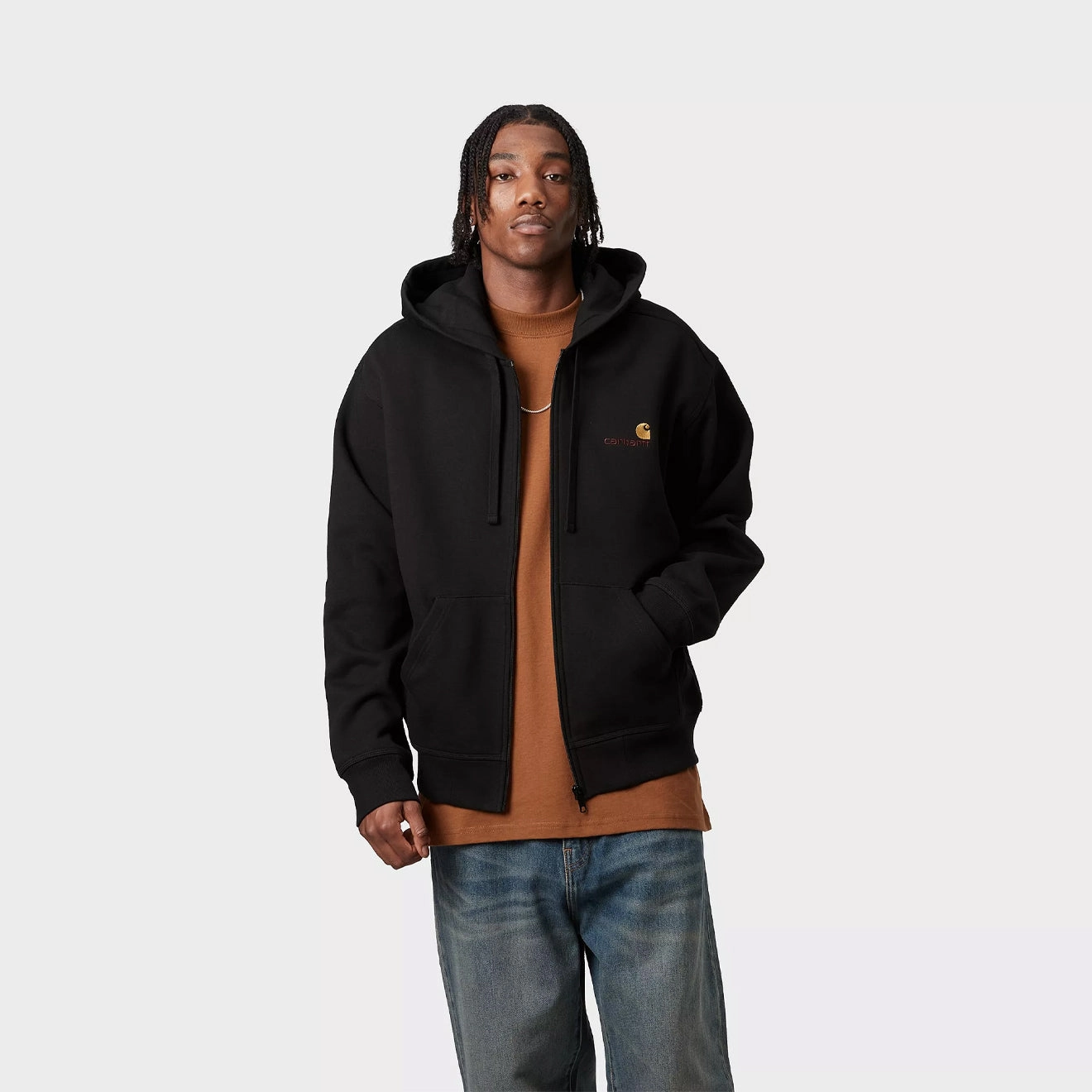 Last Chance Steal Carhartt Wip Hooded American Script Jacket Black