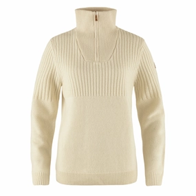 Fjallraven Womens Ovik Half Zip Knit Chalk White Grab Your Deal Today Today Only Offer