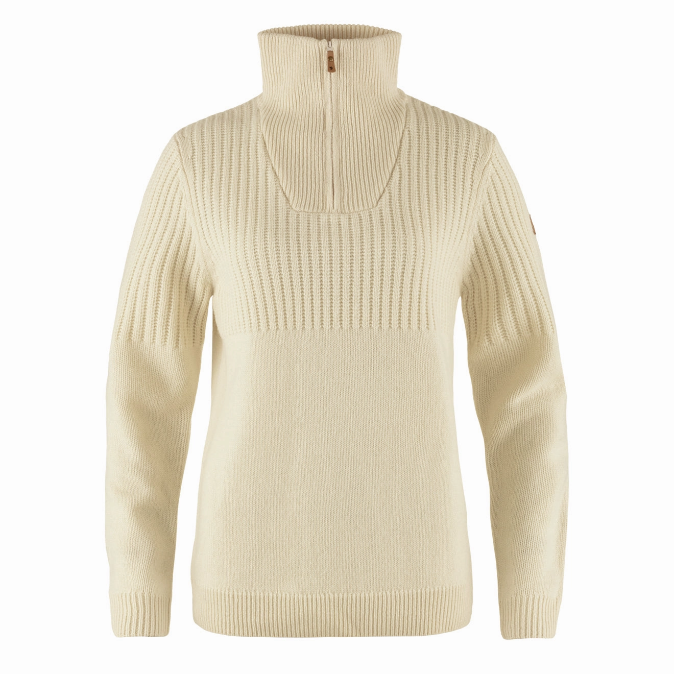 Fjallraven Womens Ovik Half Zip Knit Chalk White Todays Mega Savings