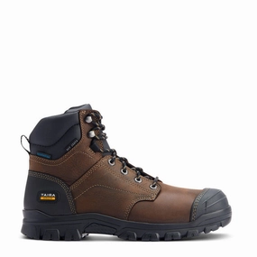 Flash Offer Today MustHave Gift Ideas Ariat Treadfast 6" Waterproof Steel Toe Work Boot Dark Brown