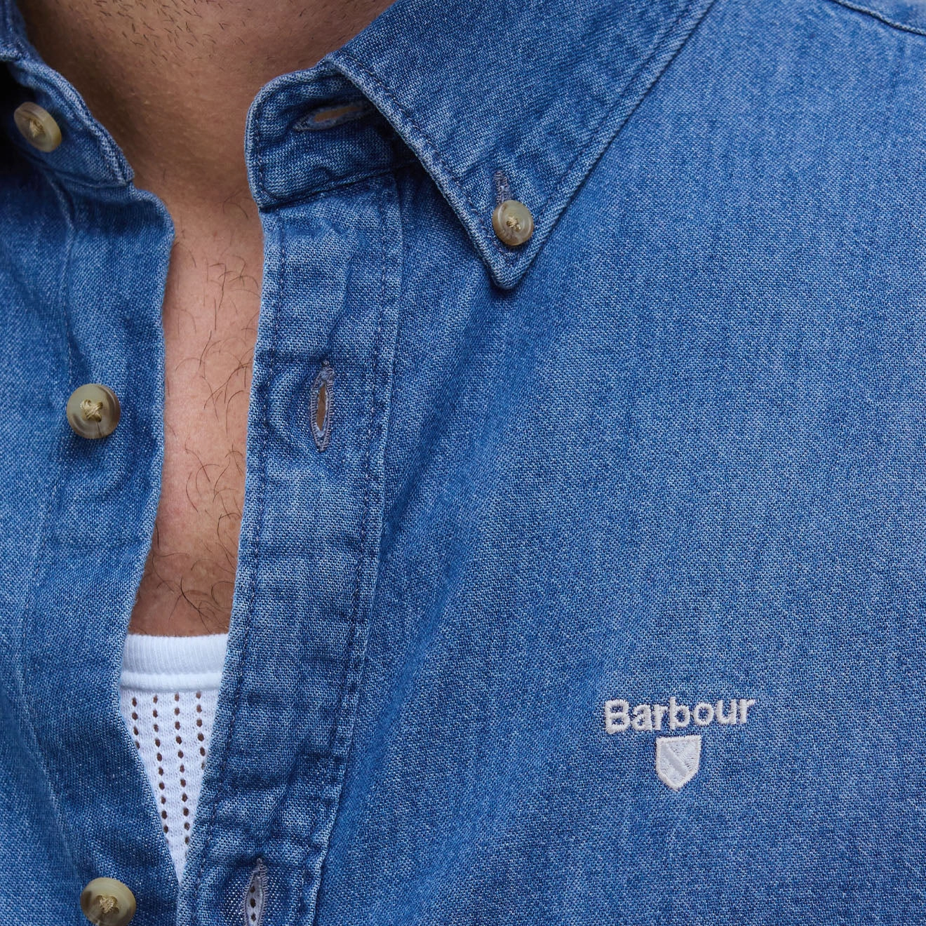 Special Online Offer Barbour Chambray Crest Tailored Fit Shirt Chambray