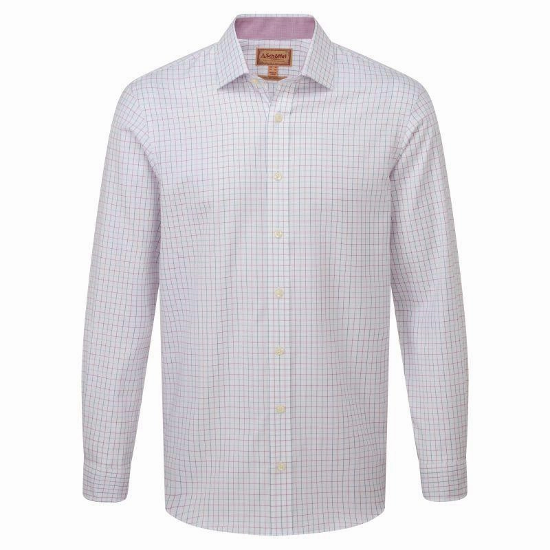 Mega Savings Now Clearance Sale Schoffel Buckden Tailored Mens Shirt - Blue/Pink Check