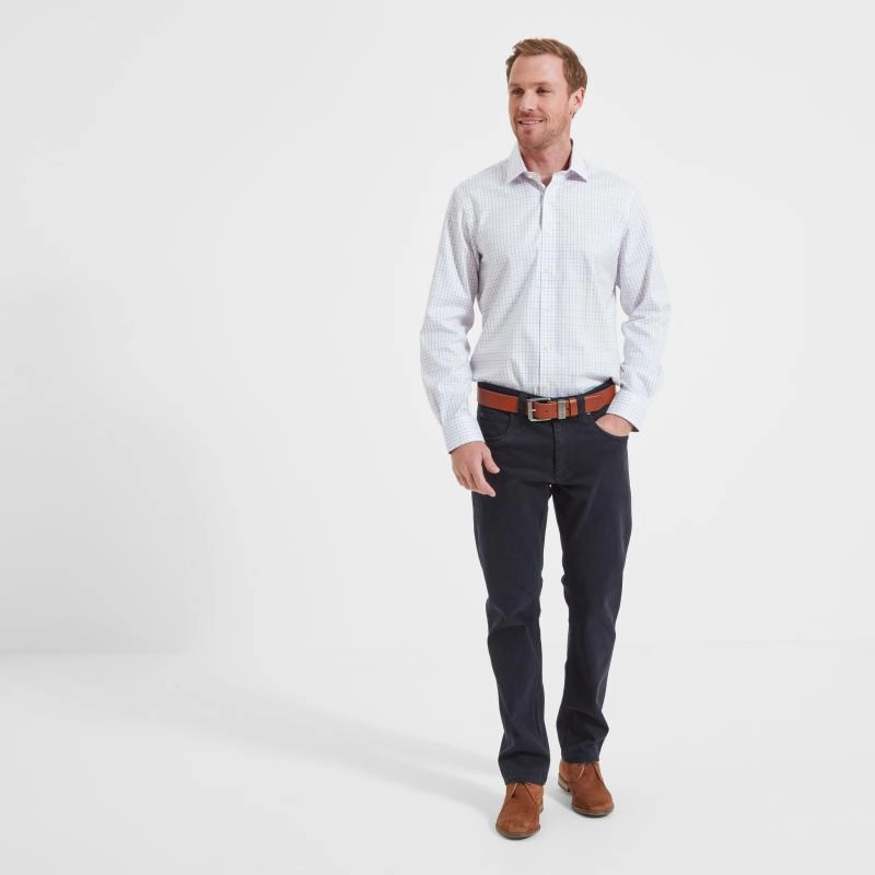 Schoffel Buckden Tailored Mens Shirt - Blue/Pink Check Best Price Online