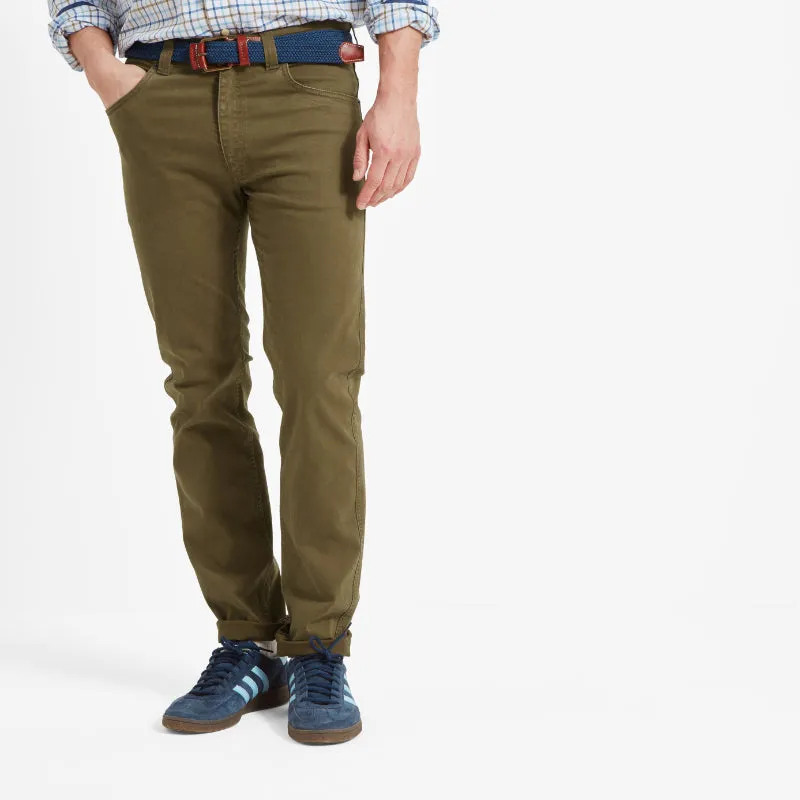 Schoffel Canterbury 5 Pocket Mens Jeans - Moss Grab It Before Gone EndofWeek Deals