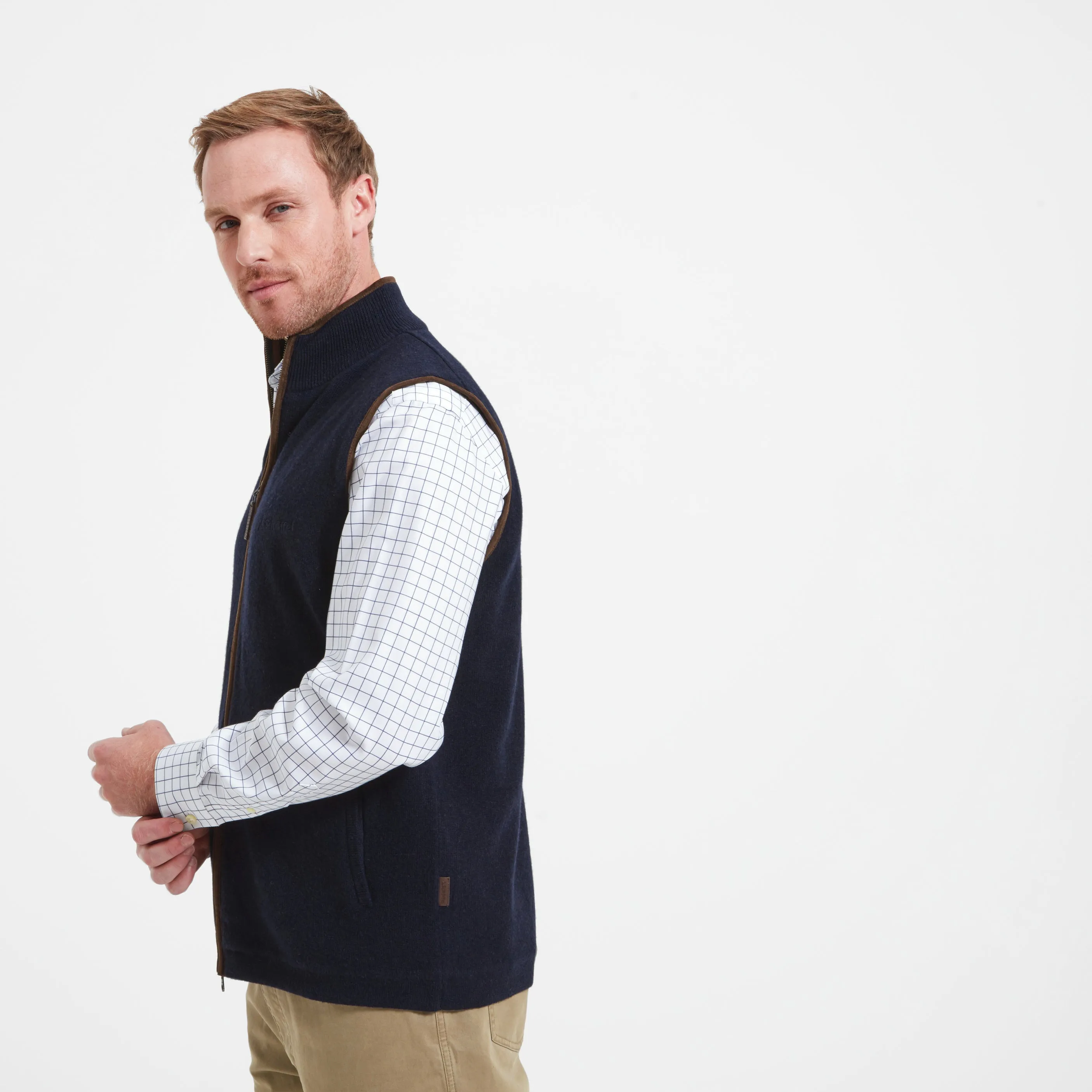Last Chance Offer Schoffel Mens Lambswool Aerobloc Gilet - Navy