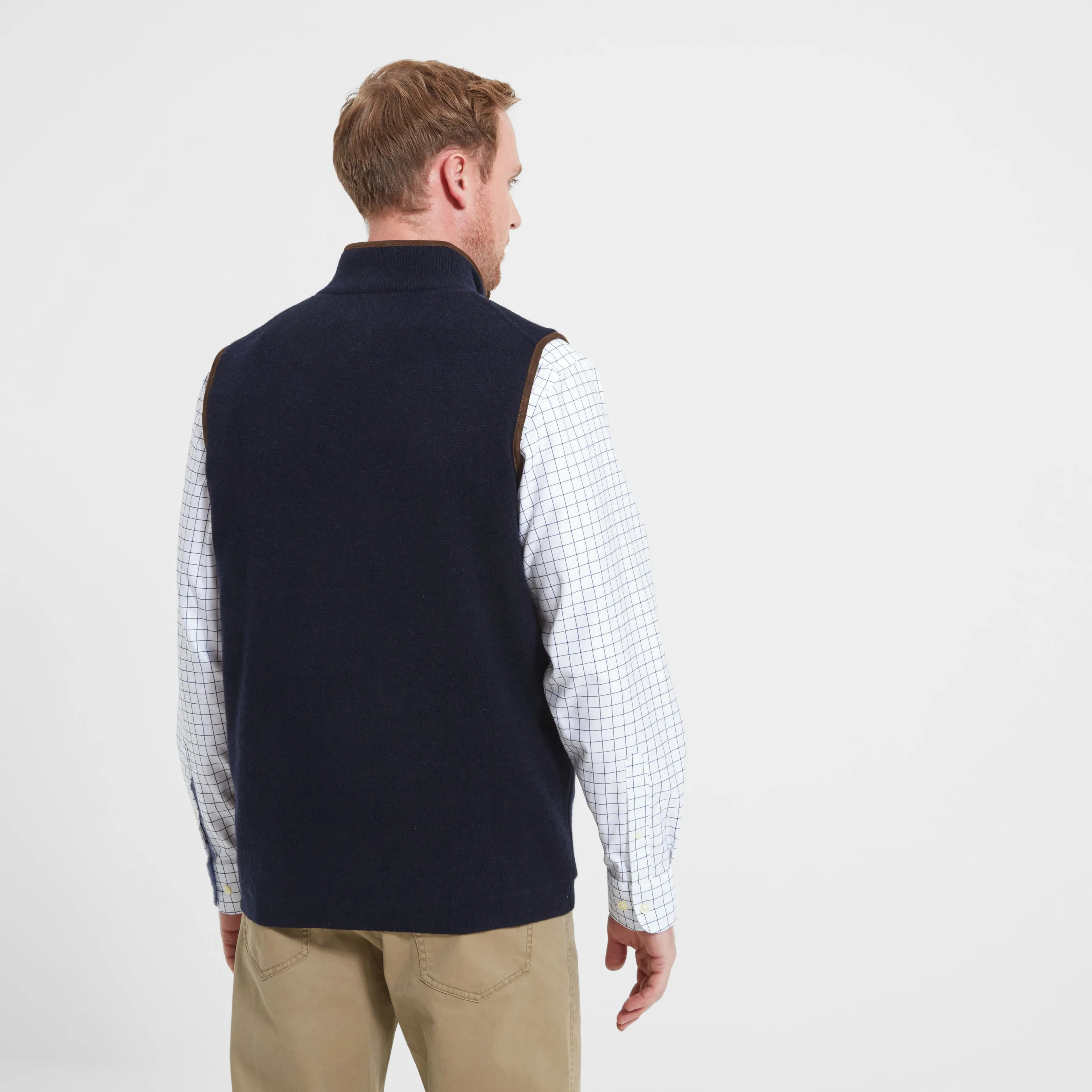 Schoffel Mens Lambswool Aerobloc Gilet - Navy Sweet Deal Inside Steal the Deal Now
