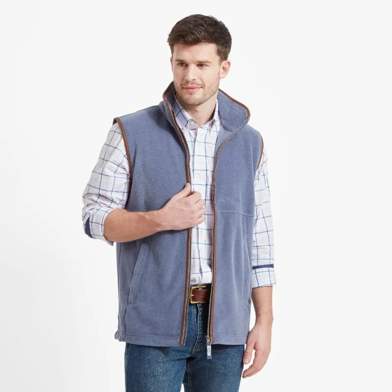 Shop Grab Savings Schoffel Oakham Mens Fleece Gilet - Stone Blue