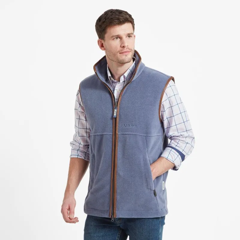 Schoffel Oakham Mens Fleece Gilet - Stone Blue Perfect Gift Sale