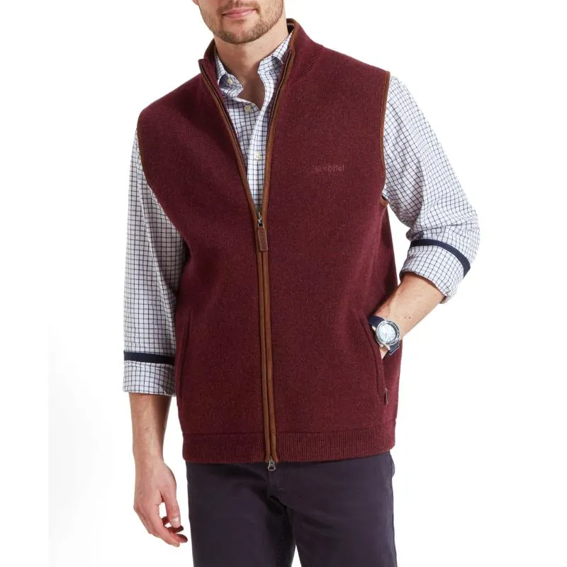 Schoffel Orkney Merino Mens Gilet - Damson Best Price Online