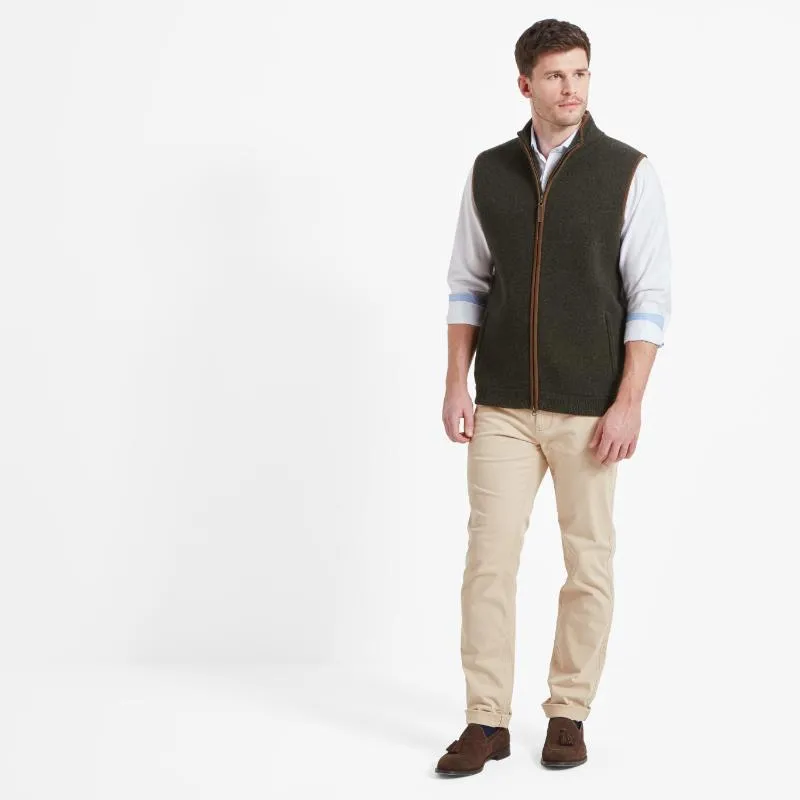 Schoffel Orkney Merino Mens Gilet - Loden Green Hot Price Drop