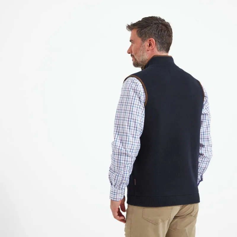 Schoffel Orkney Merino Mens Gilet - Navy Dont Wait Save Special Deals Online