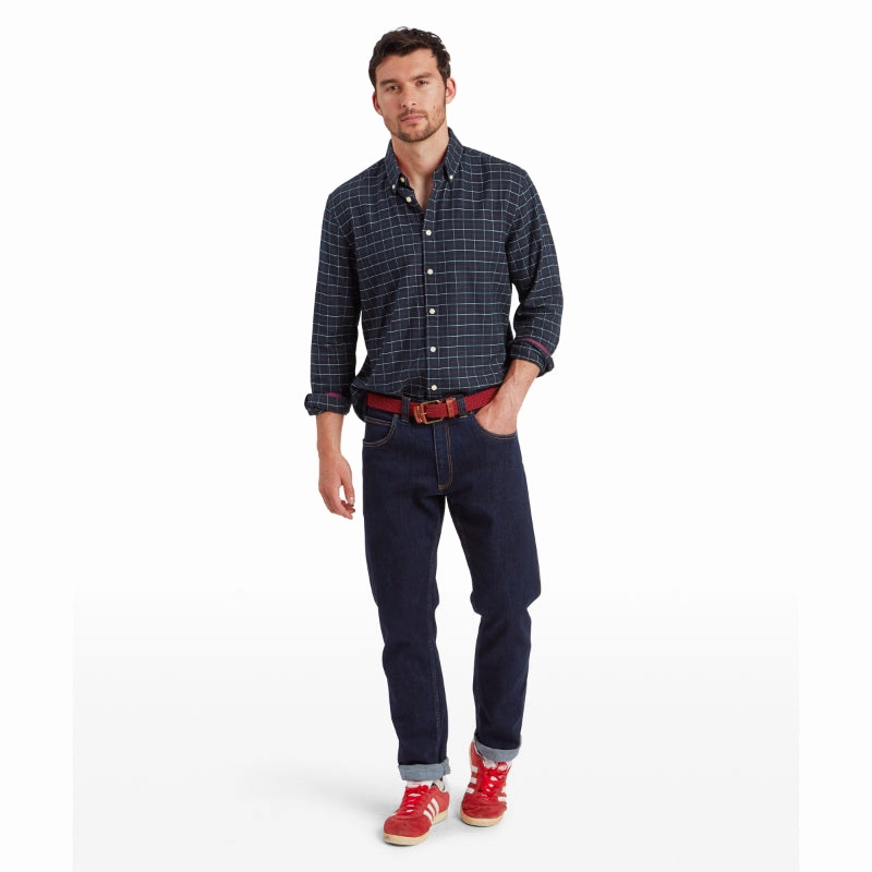 Schoffel Aldeburgh Tailored Mens Shirt - Navy/Red/Ecru Check MustHave Gift Ideas