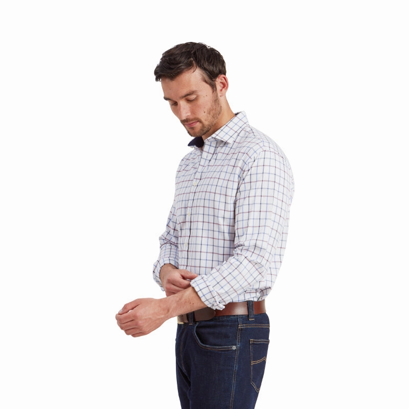 Schoffel Baconsthorpe Tailored Mens Shirt - Vintage Navy Check Dont Miss Hot Deals
