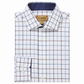 Schoffel Baconsthorpe Tailored Mens Shirt - Vintage Navy Check MustHave Gift Ideas