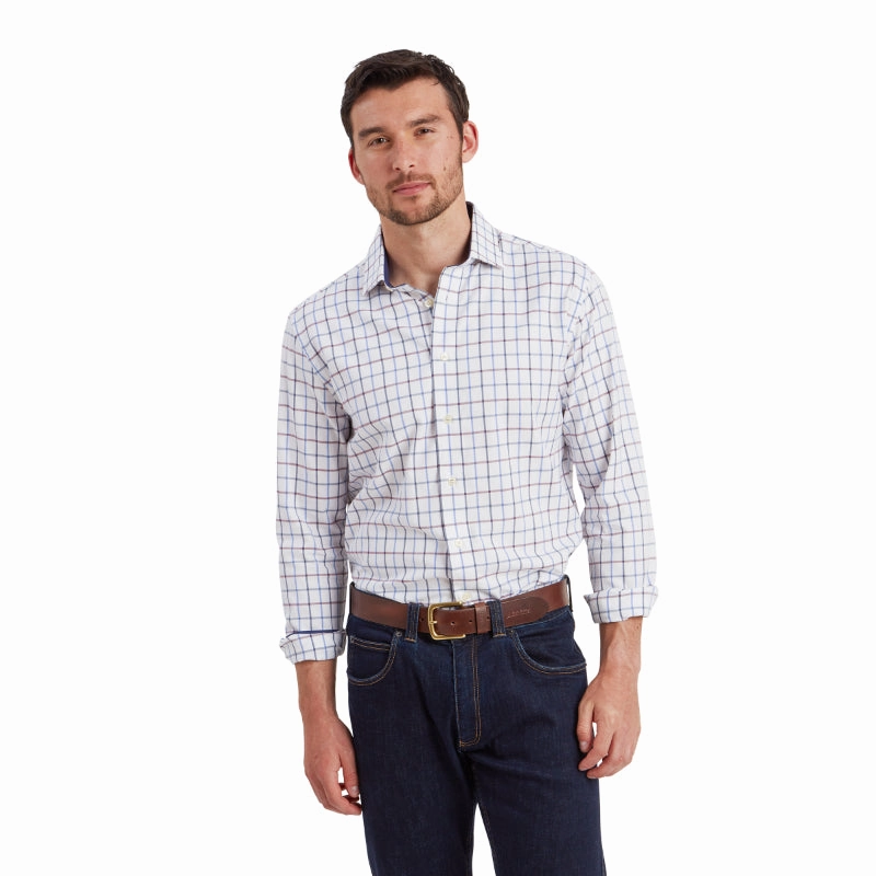 Shop the Best Deals Hot Deal Alert Schoffel Baconsthorpe Tailored Mens Shirt - Vintage Navy Check