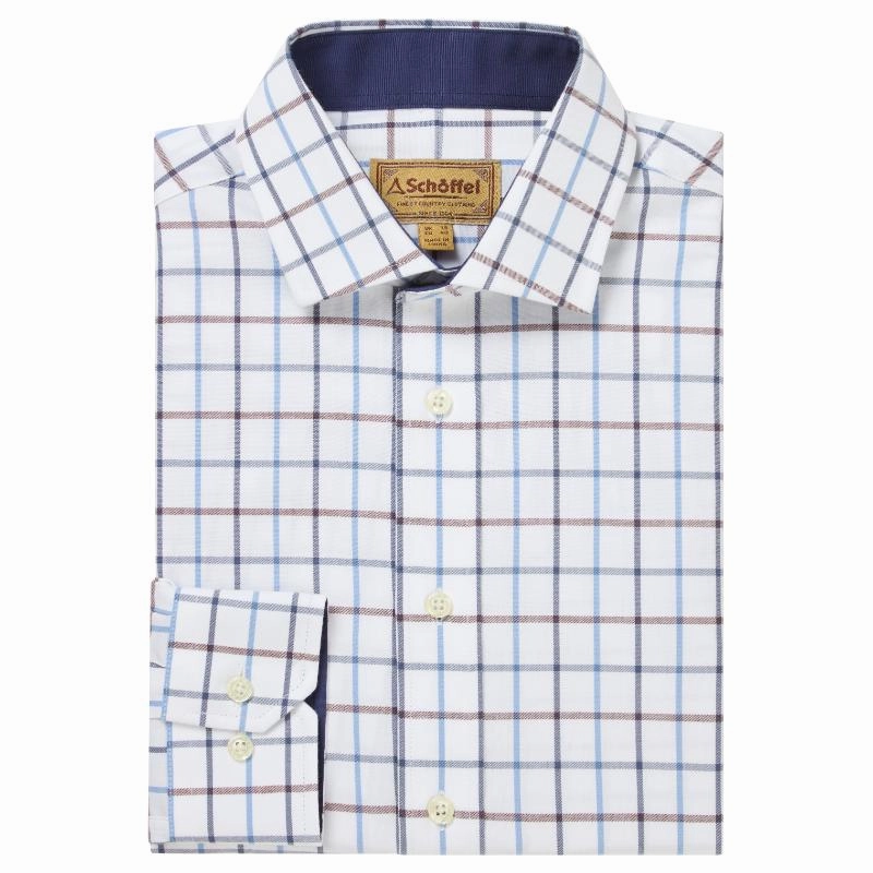 Schoffel Baconsthorpe Tailored Mens Shirt - Vintage Navy Check MustHave Gift Ideas