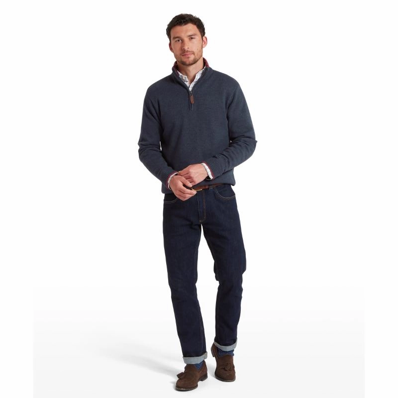 Schoffel Blair 1/4 Zip Mens Jumper - Ink Navy Online Exclusive Deal Trending Now Offer