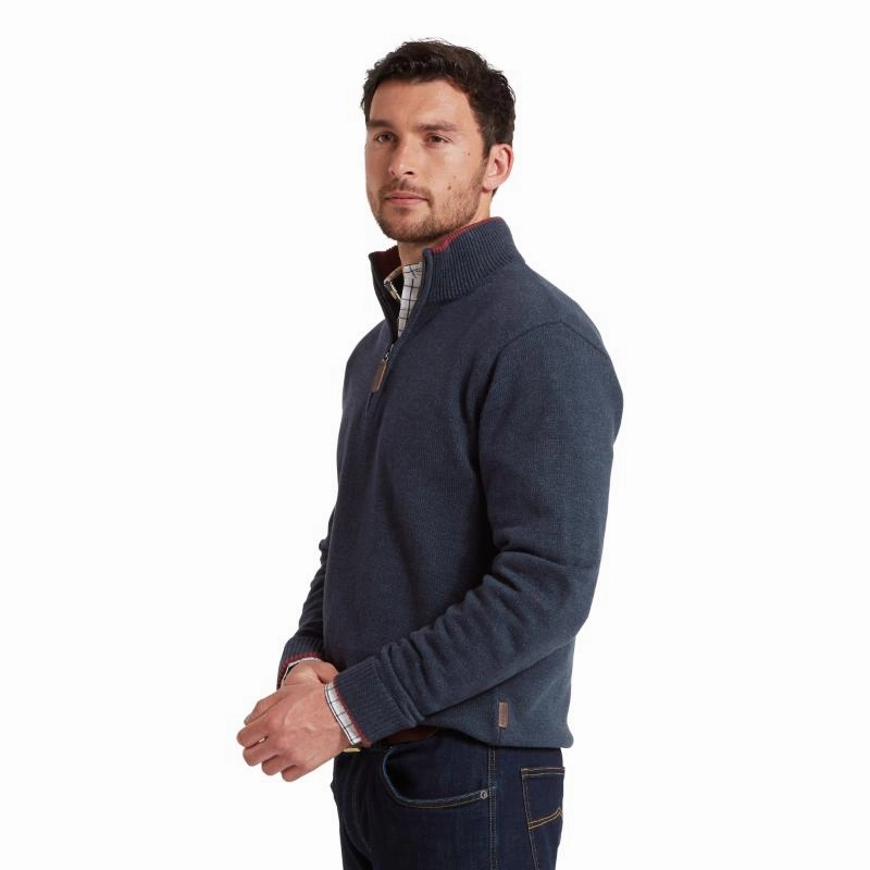 Schoffel Blair 1/4 Zip Mens Jumper - Ink Navy Best Deal Alert