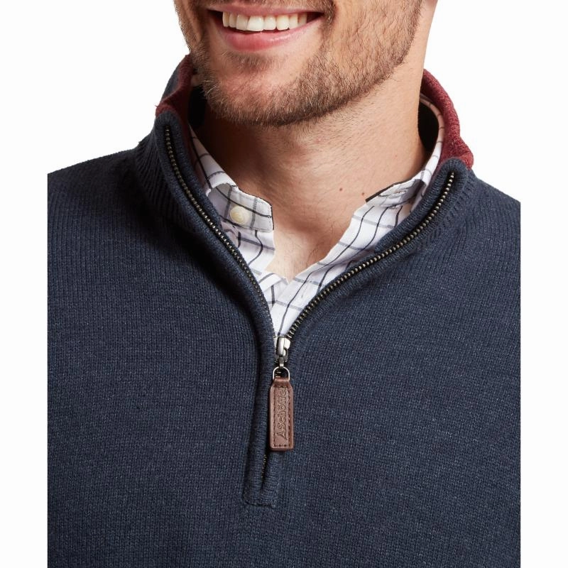 Weekend Sale Special Schoffel Blair 1/4 Zip Mens Jumper - Ink Navy
