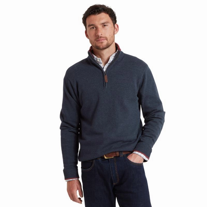 Schoffel Blair 1/4 Zip Mens Jumper - Ink Navy Mega Discount Today Hot Discount Deal