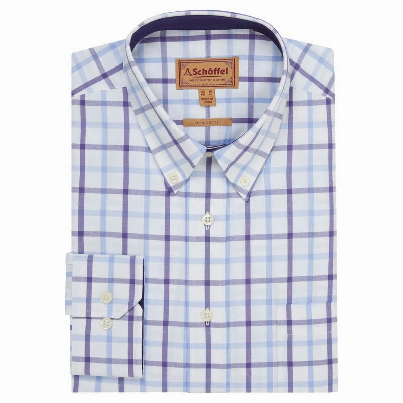 Today Only Steal New Arrival Discount Schoffel Brancaster Classic Mens Shirt - Bramble Check