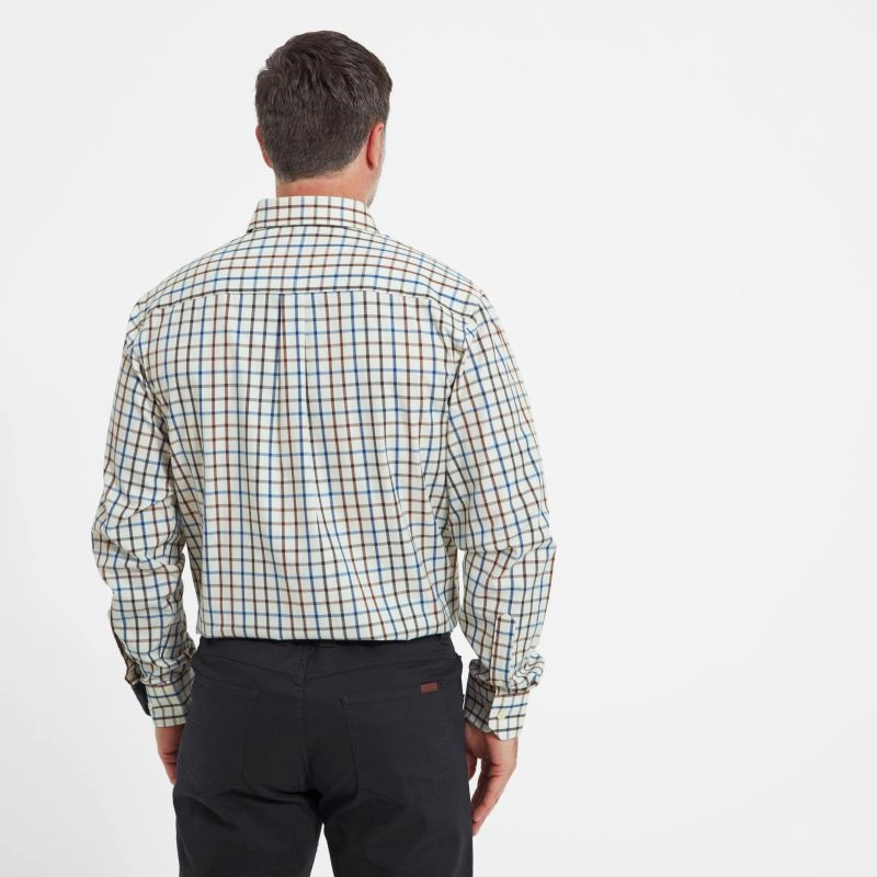 Schoffel Brancaster Classic Mens Shirt - Brown/Navy Check Shop Smart Save