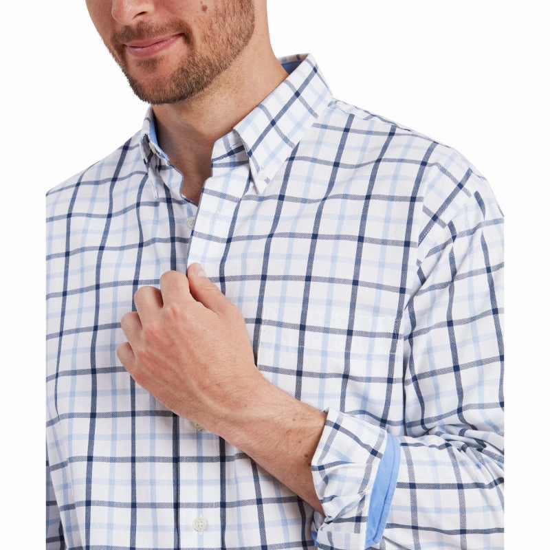 Instant Discount Dont Miss Hot Deals Schoffel Brancaster Classic Mens Shirt - Imperial Blue Check