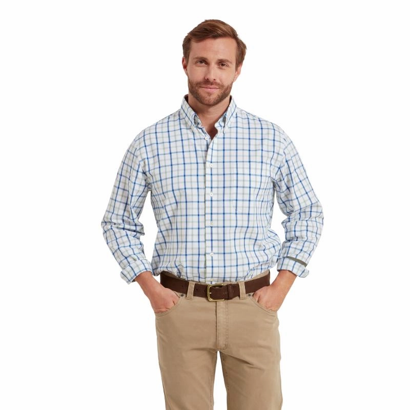 Schoffel Brancaster Classic Mens Shirt - Moss Check Shop Now Save Big Savings Event