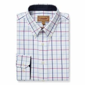 Instant Discount Special Surprise Sale Schoffel Brancaster Mens Classic Shirt - Blue/Pink Check