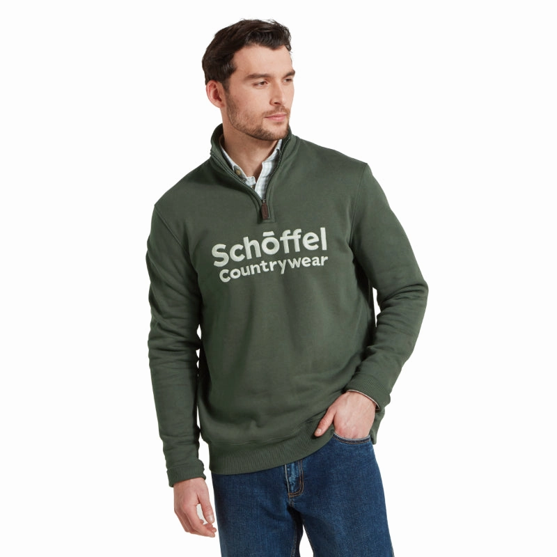 Schoffel Bude Mens 1/4 Zip Sweatshirt - Dark Forest Flash Discount Today Steal the Deal Now