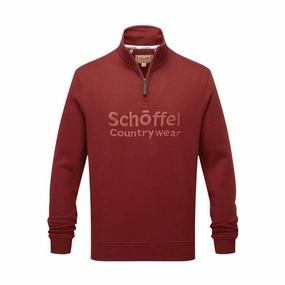 Schoffel Bude Mens 1/4 Zip Sweatshirt - Redwood Price Drop Today Special Deals Online