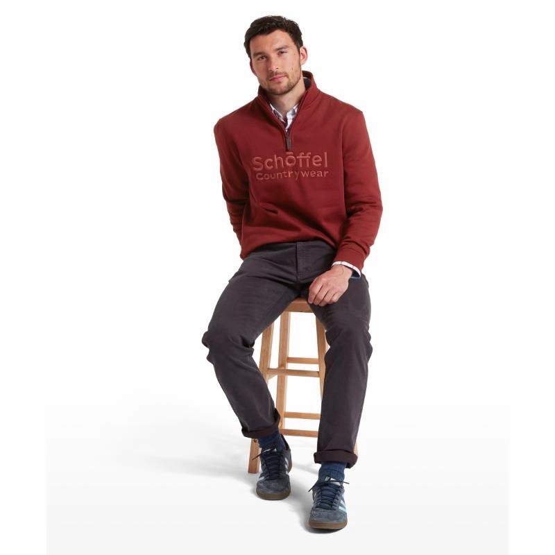 Best Seller Deal Grab the Deal Now Schoffel Bude Mens 1/4 Zip Sweatshirt - Redwood