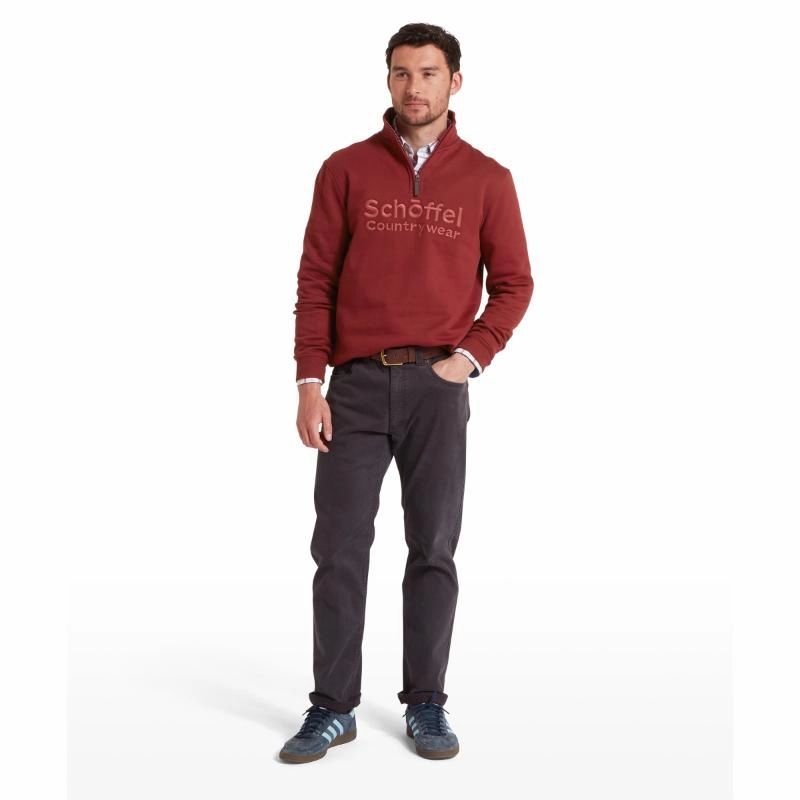 Sweet Deal Today Schoffel Bude Mens 1/4 Zip Sweatshirt - Redwood