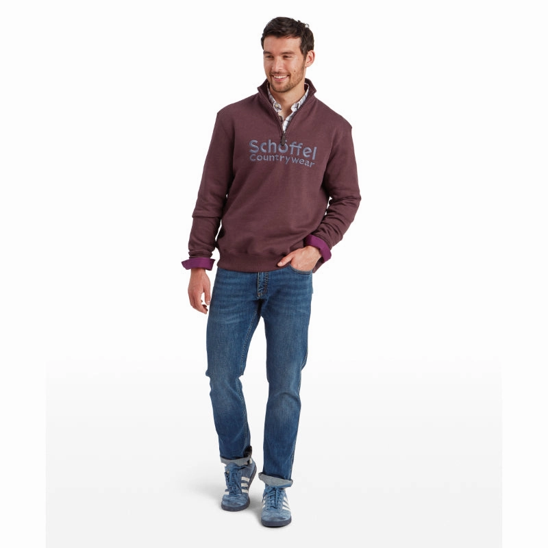 Online Exclusive Savings MustHave Steals Schoffel Bude Mens 1/4 Zip Sweatshirt - Wine Marl