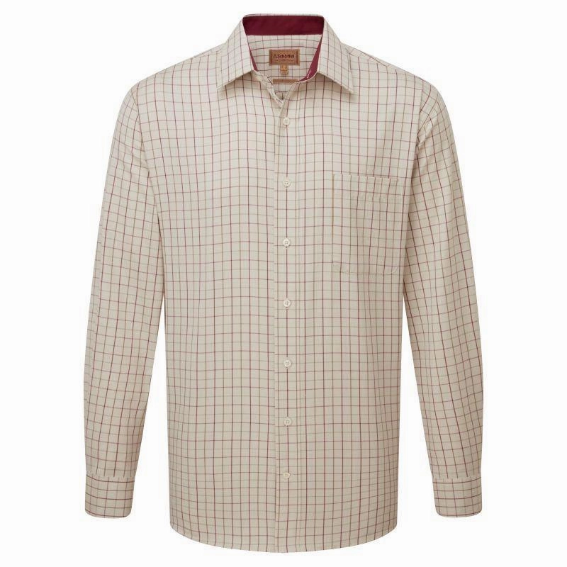 Big Savings Event Schoffel Burnham Tattersall Classic Mens Shirt - Damson Tattersall