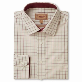 Schoffel Burnham Tattersall Classic Mens Shirt - Damson Tattersall Grab Your Deal Today Save More Online