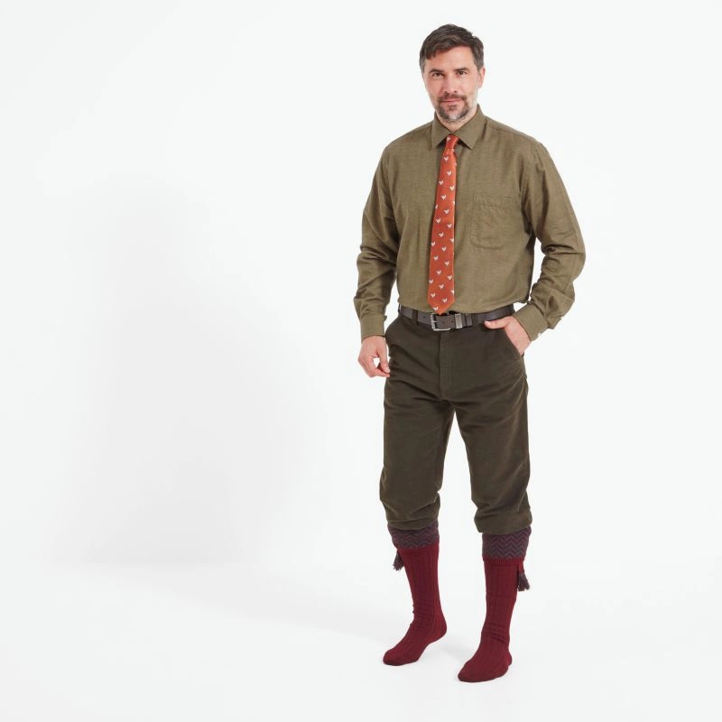 Limited Time Steal Schoffel Burnham Tattersall Classic Mens Shirt - Loden Green Herringbone