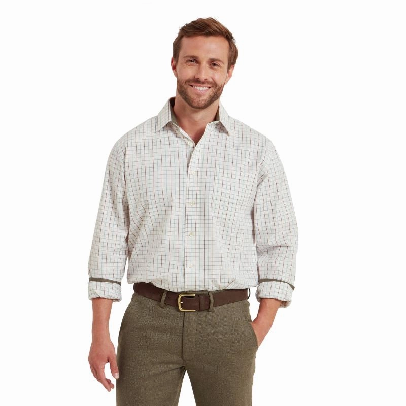 Price Drop Today Last Chance Offer Schoffel Burnham Tattersall Classic Mens Shirt - Moss Tattersall