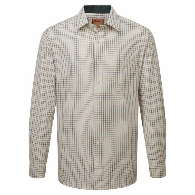 Limited Time Sale Grab Your Deal Today Schoffel Burnham Tattersall Classic Mens Shirt - Olive Tattersall