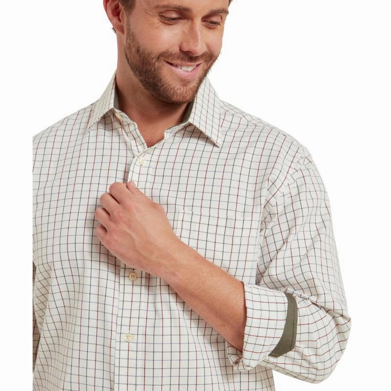 Deal of the Day Flash Sale Alert Schoffel Burnham Tattersall Classic Mens Shirt - Woodland Tattersall