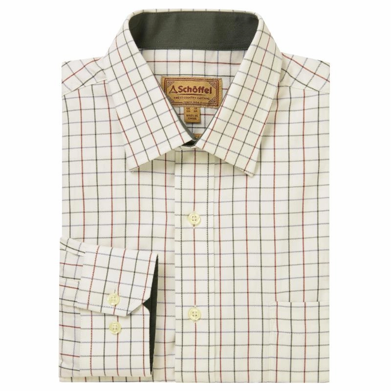 Todays Special Picks Schoffel Burnham Tattersall Classic Mens Shirt - Woodland Tattersall