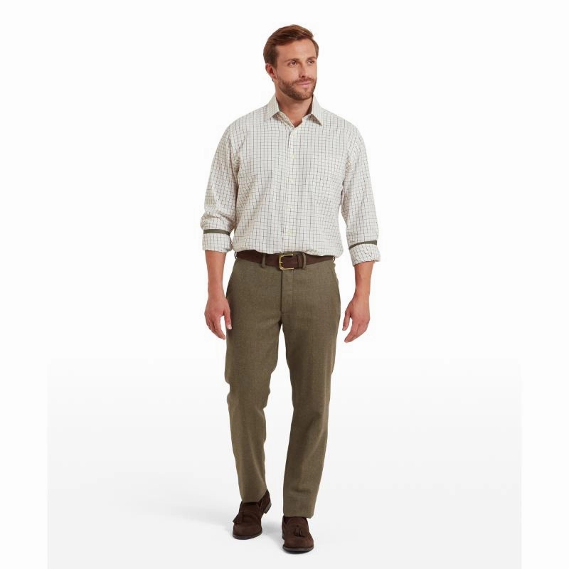 Big Savings Alert Save Today Event Schoffel Burnham Tattersall Classic Mens Shirt - Woodland Tattersall