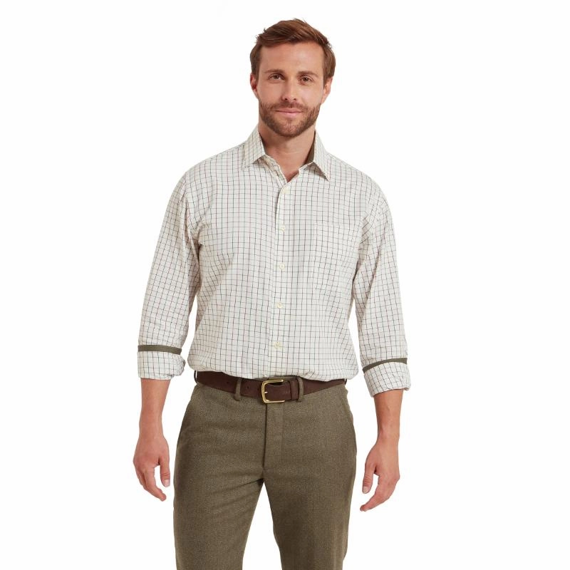 Schoffel Burnham Tattersall Classic Mens Shirt - Woodland Tattersall Surprise Offer Now