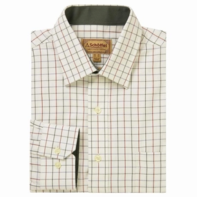 Todays Special Picks Schoffel Burnham Tattersall Classic Mens Shirt - Woodland Tattersall